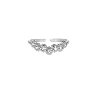 Bijoutheek Ring (Jewelry) Daisy Rhinestone Stones Crystal (One Size)
