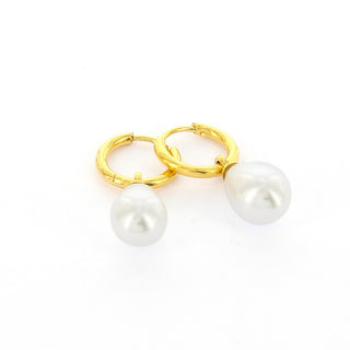 Kalli edelstalen Oorbel druppel parel (11MM)