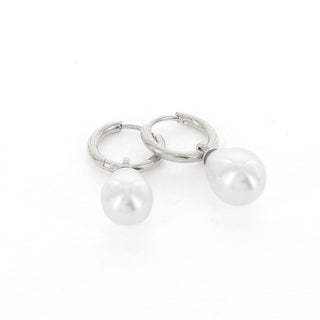 Kalli edelstalen Oorbel druppel parel (11MM)