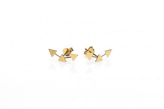 Koop gold Karma symbols earring triples triangle