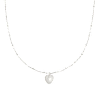 Yehwang Ketting hart groot zilver