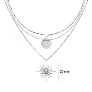 Yehwang Ketting triple zon zilver