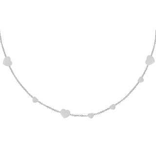Yehwang ketting hartjes zilver