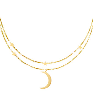 Yehwang Ketting Dubbel Maan Sterren