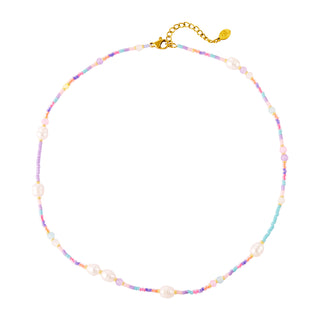 Yehwang Ketting Multi Colours Pastel En Parels