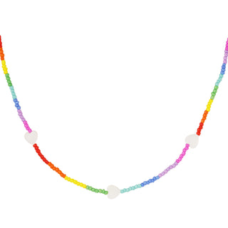 Bijoutheek Halskette Regenbogen weiße Herzen