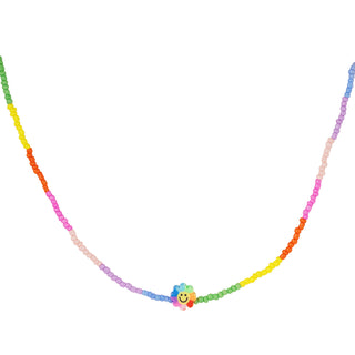 Bijoutheek Halskette Regenbogen mit Smiley-Blume