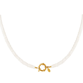 Bijoutheek Collier Scheiben Weiß