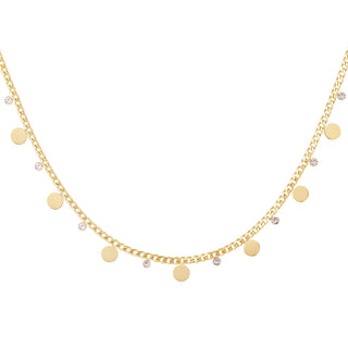 Bijoutheek Collier Scheiben und weiße Steine