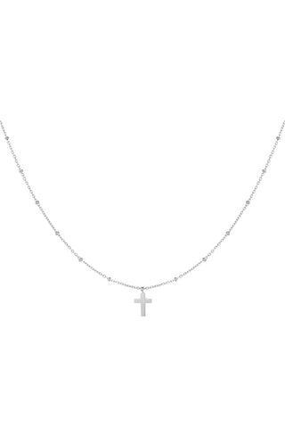 Bijoutheek Necklace Small Balls Cross