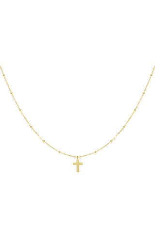 Bijoutheek Necklace Small Balls Cross
