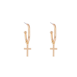 Go Dutch Label Oorknoppen ovale hoop kruis
