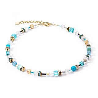 Coeur de Lion Geocube Ketting Iconic necklace gold turquoise