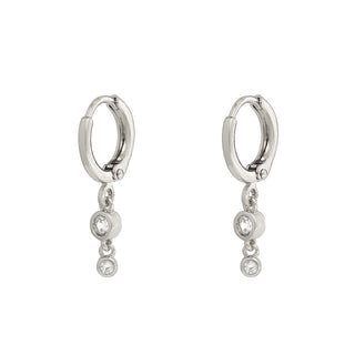 Yehwang Earring triple strass crystal silver