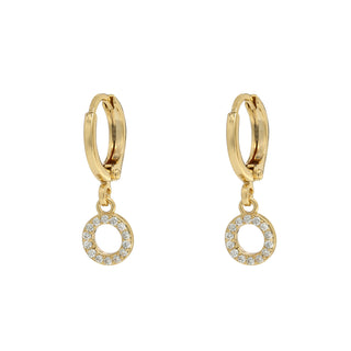 Yehwang Earring open round crystal gold