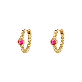 Koop fuchsia Bijoutheek Earrings Balls Round Stone 0288766