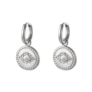 Yehwang Earring Coin Eye Crystal