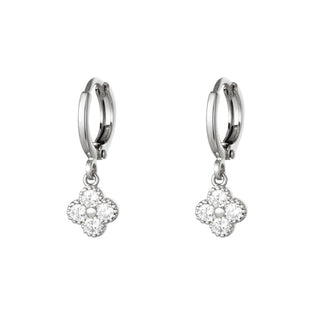 Yehwang Earring clover white stone