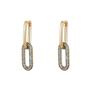 Yehwang Earrings Earring Two Oval Hoops Zirconia
