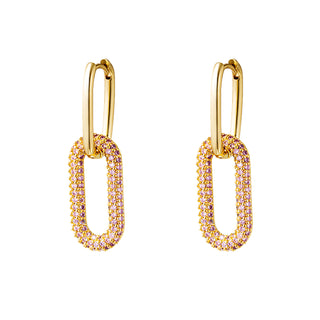 Koop pink Yehwang Earrings Earring Two Hoops Zirconia