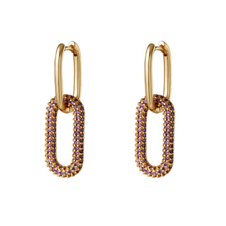 Yehwang Earrings Earring Two Hoops Zirconia