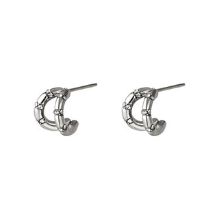 Yehwang Oorknop 2 hoops strass