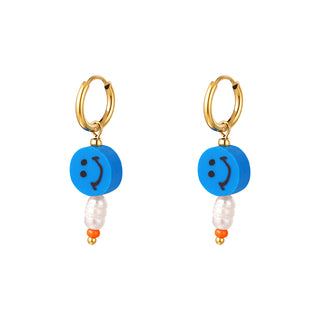 Kaufen blau Yehwang Ohrring Smiley Pearl mehrere Farben Gold