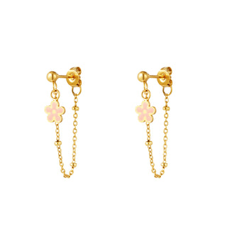 Yehwang Stud Earring Flower Necklace