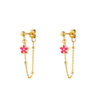Yehwang Stud Earring Flower Necklace