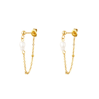 Yehwang  Oorknop Parel Ketting