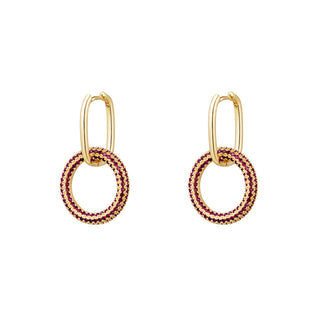 Yehwang Earring Hoop with round zirconia