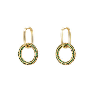 Koop green Yehwang Earring Hoop with round zirconia