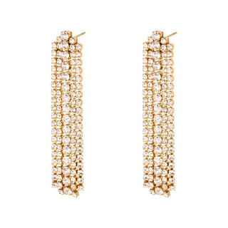 Yehwang Ear stud strings 5 rhinestones
