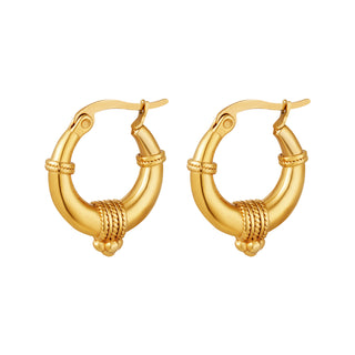 Kaufen gold Bijoutheek Ohrringe Bali Hoop Rope Small