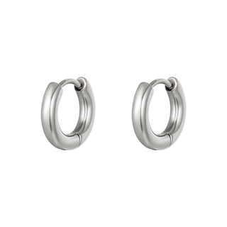 Bijoutheek Earrings Steel (1.4cm x 3mm)