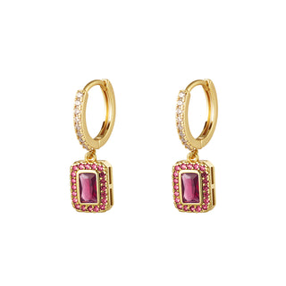 Kaufen rosa Bijoutheek Ohrringe Quadratischer Zirkon - Sparkle-Kollektion