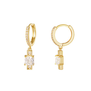 Kopen goud Bijoutheek Oorhangers Zircon copper