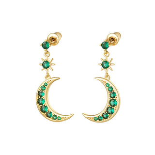 Koop green Bijoutheek Ear Studs Moon And Star