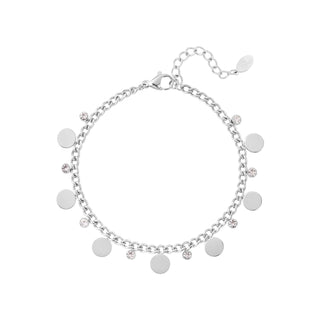 Kaufen silber Bijoutheek-Armband (Schmuck) Scheiben und weiße Steine