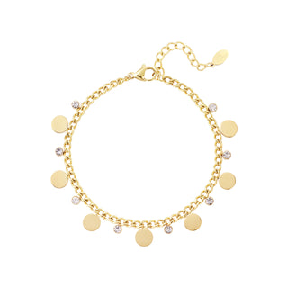 Bijoutheek-Armband (Schmuck) Scheiben und weiße Steine