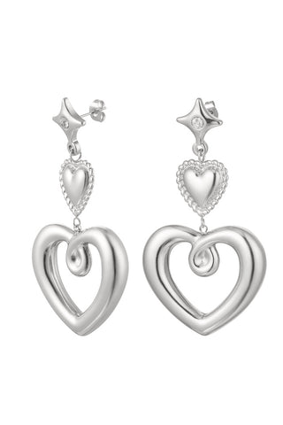 Bijoutheek Ear Studs Spark Double Heart