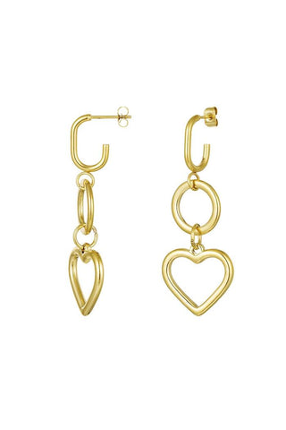 Bijoutheek Ear Studs Hanging Heart