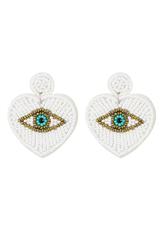 Koop white Bijoutheek Ear Studs Heart Lucky Eye