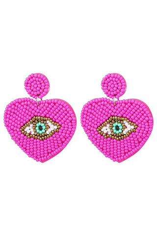 Bijoutheek Ear Studs Heart Lucky Eye