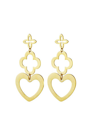 Bijoutheek Ear Studs Statement 3 Charms Heart