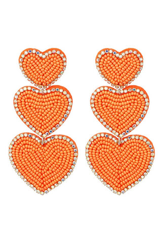 Bijoutheek Ear Studs 3 Hearts Small Beads