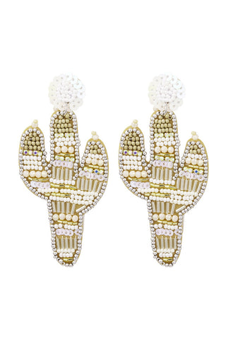 Koop beige Bijoutheek Ear Studs Cactus