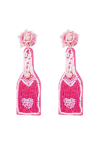 Kopen fuchsia Bijoutheek Oorknoppen Fles Champagne