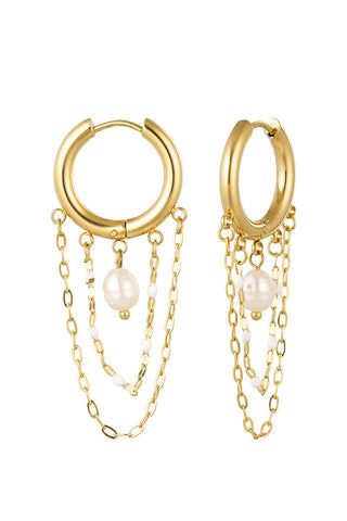 Bijoutheek Oorhangers Parel Ketting