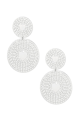 Koop silver Yehwang Ear Studs chained heart